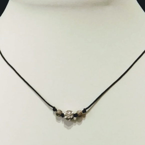 Handcrafted Rhinestone Cord Choker FREE with any purchase - Picture 2 of 5
